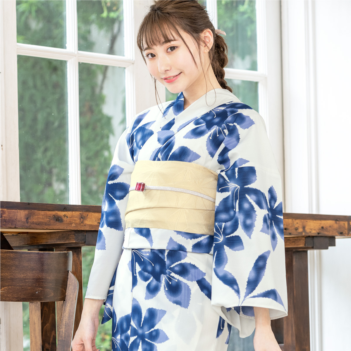 SOUBIEN（創美苑） 簡単着付け セパレート浴衣 レディース セット 3点