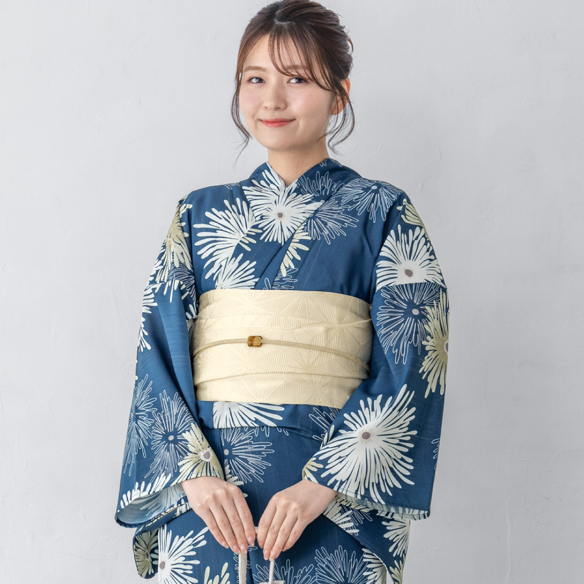 簡単着付け セパレート浴衣 レディース セット 浴衣 帯 伊達締め 浴衣セット 女性 二部式浴衣 花柄 着付け 簡単 フリー floro 女の子 創美苑の画像