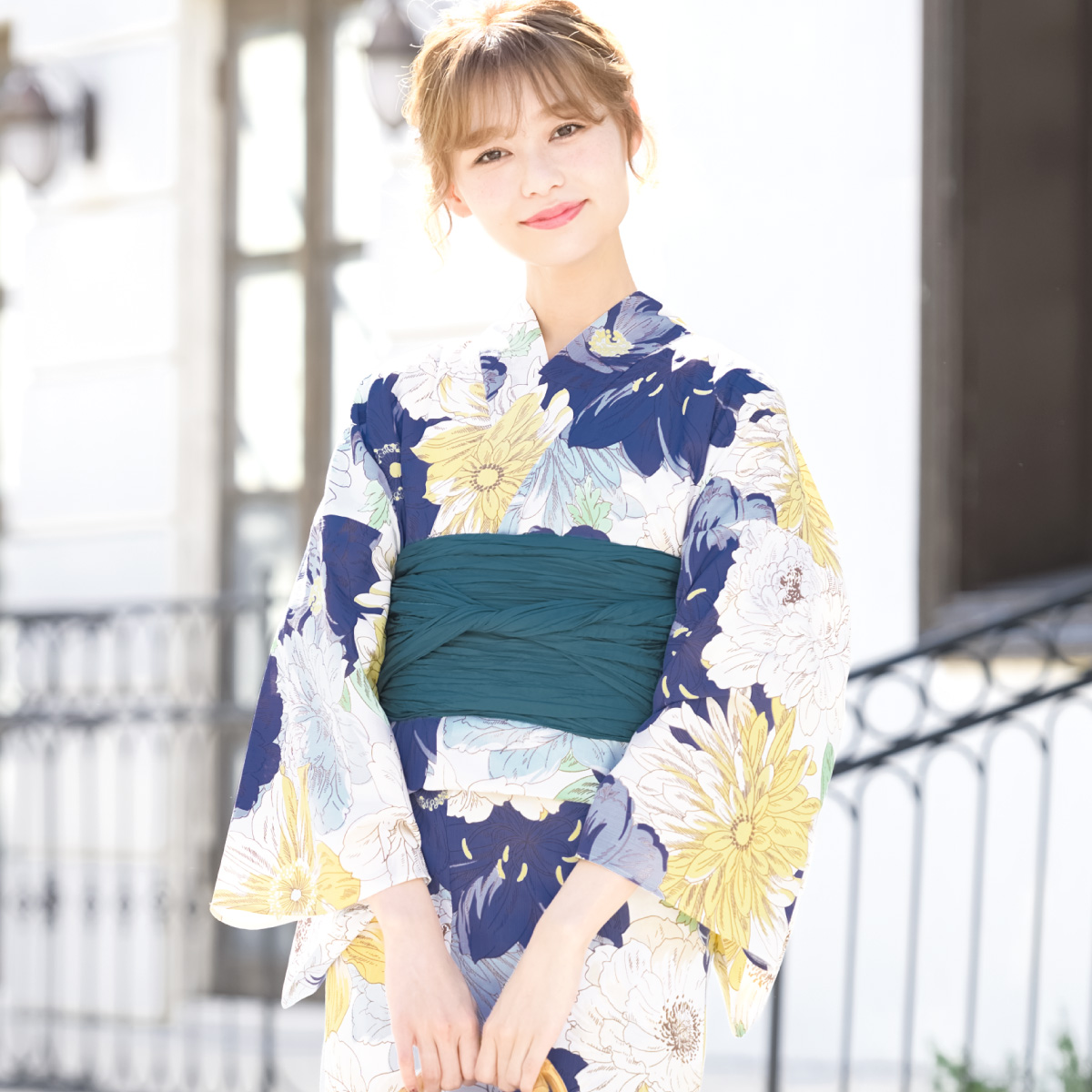 簡単着付け セパレート浴衣 レディース セット 3点セット 2026 浴衣 帯 伊達締め 浴衣セット 女性 二部式浴衣 くすみ 花柄 着付け 簡単 フリー 女の子_10