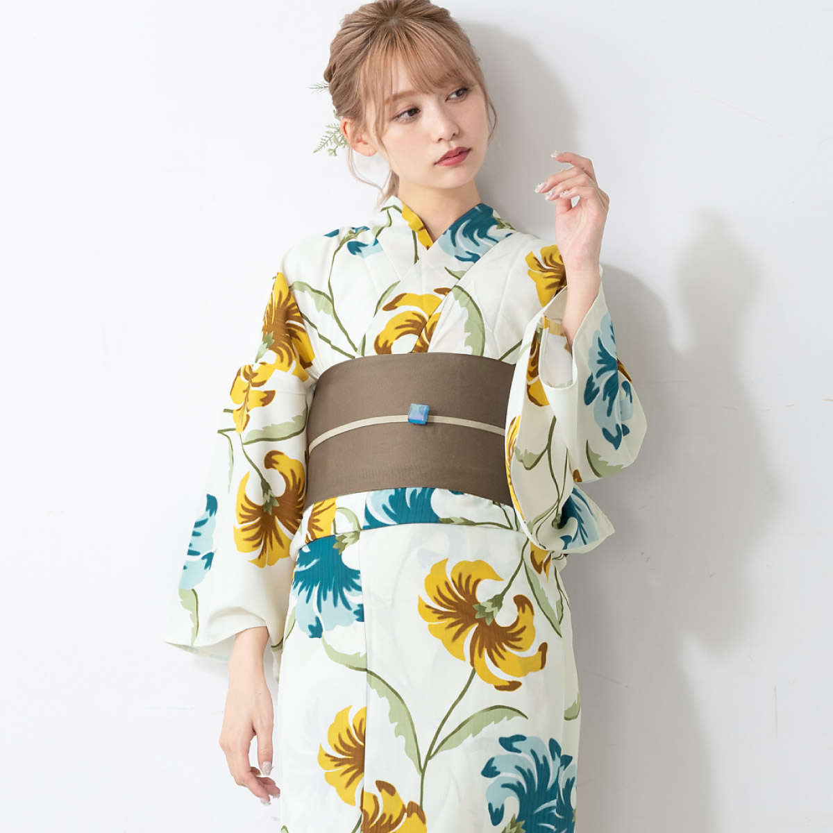 SOUBIEN（創美苑） 浴衣 セット レディース 大人 兵児帯 夏 2点セット
