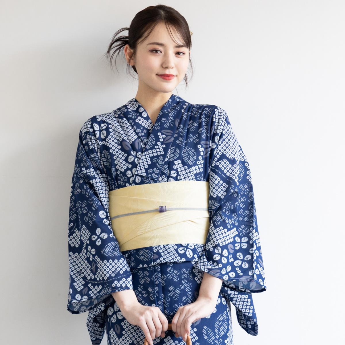 【中古】浴衣　レディース　4点セット　ブルー系 SOUBIEN（創美苑） 【予約】浴衣 レディース セット 2点セット 女性