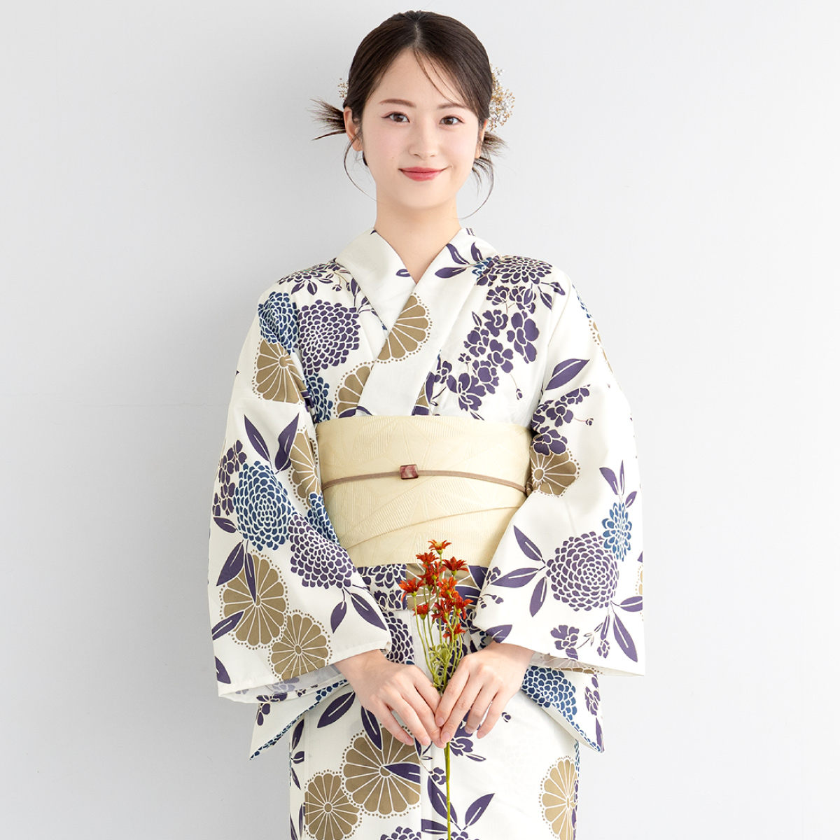 浴衣・帯セット SOUBIEN ぶどう柄 SOUBIEN（創美苑） 【予約】浴衣 レディース セット 2点セット 女性