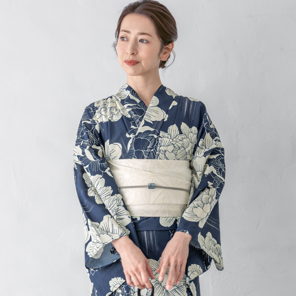 【SOUBIEN 創美苑】　帯飾り付き★新二部式浴衣 5点セット SOUBIEN 創美苑】 帯飾り付き☆新二部式浴衣 5点セット