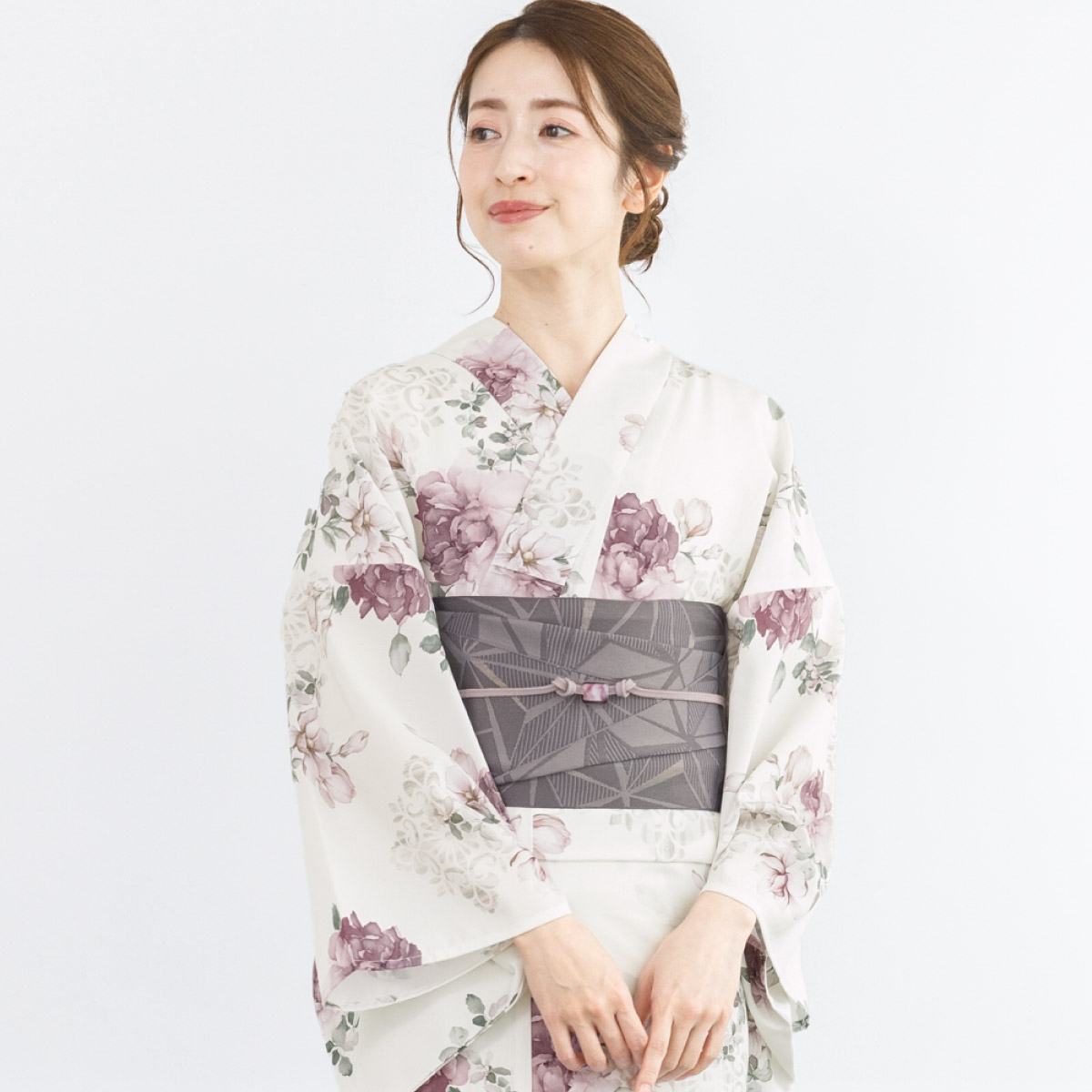 お任せ白半幅帯＋お任せ帯締めつき★高級変わり織り浴衣★優美な金魚柄★赤紅色 SOUBIEN（創美苑） 浴衣セット セパレート 二部式 レディース 3点