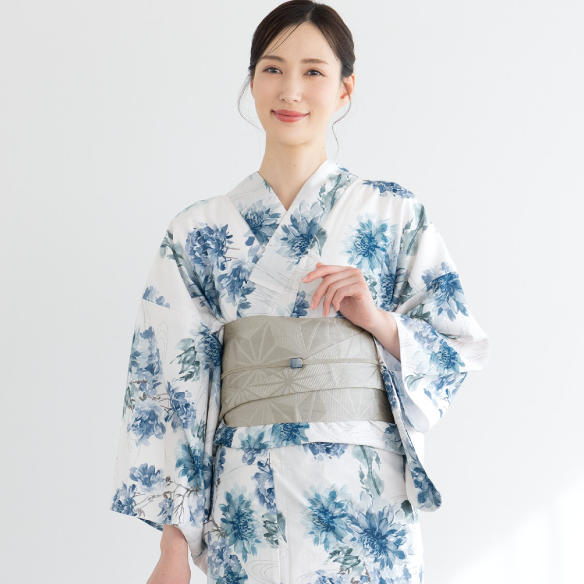浴衣・帯 3組 セット 大人 男女 青色 花柄 SOUBIEN（創美苑） 浴衣セット セパレート 二部式 レディース 3点