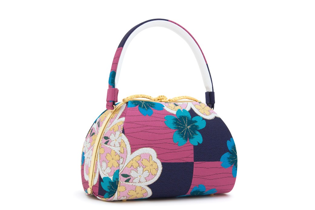 振袖 草履バッグセット 成人式 岩佐謹製 濃紺 ネイビー 金 ゴールド ピンク カラフル 桜 花 三枚芯 京都西陣帯生地 名門 老舗 フォーマル 結婚式 日本製 【フリーサイズ】 SOUBIEN（創美苑） 草履バッグセット 成人式 草履 バッグ 岩佐謹製