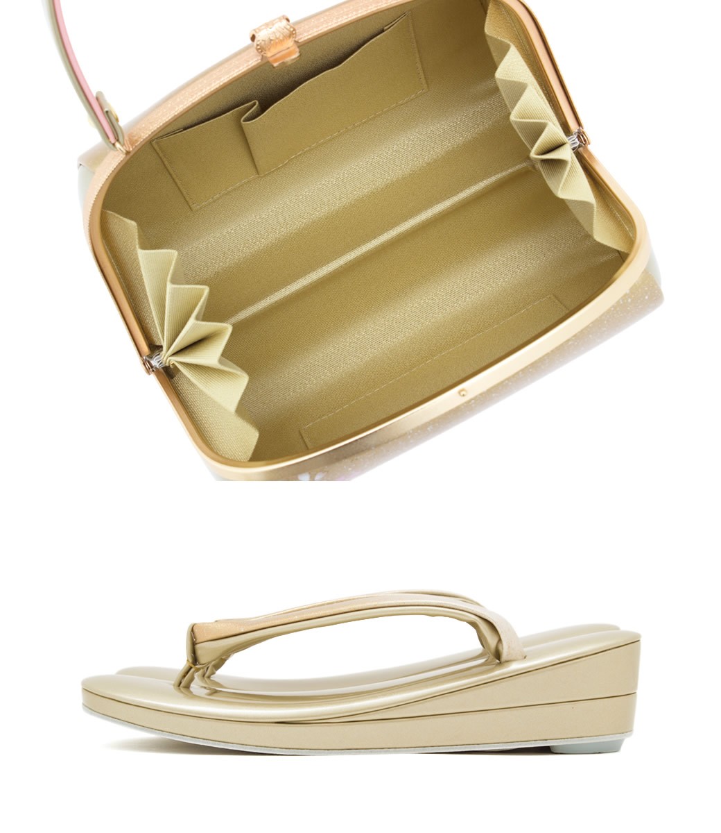 SOUBIEN（創美苑） 草履バッグセット 留袖 世美庵 金色 ゴールド 桜 藤