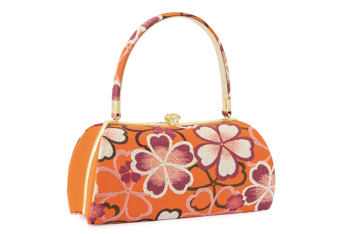 SOUBIEN（創美苑） 草履バッグセット 岩佐謹製 橙色 オレンジ 赤 桜