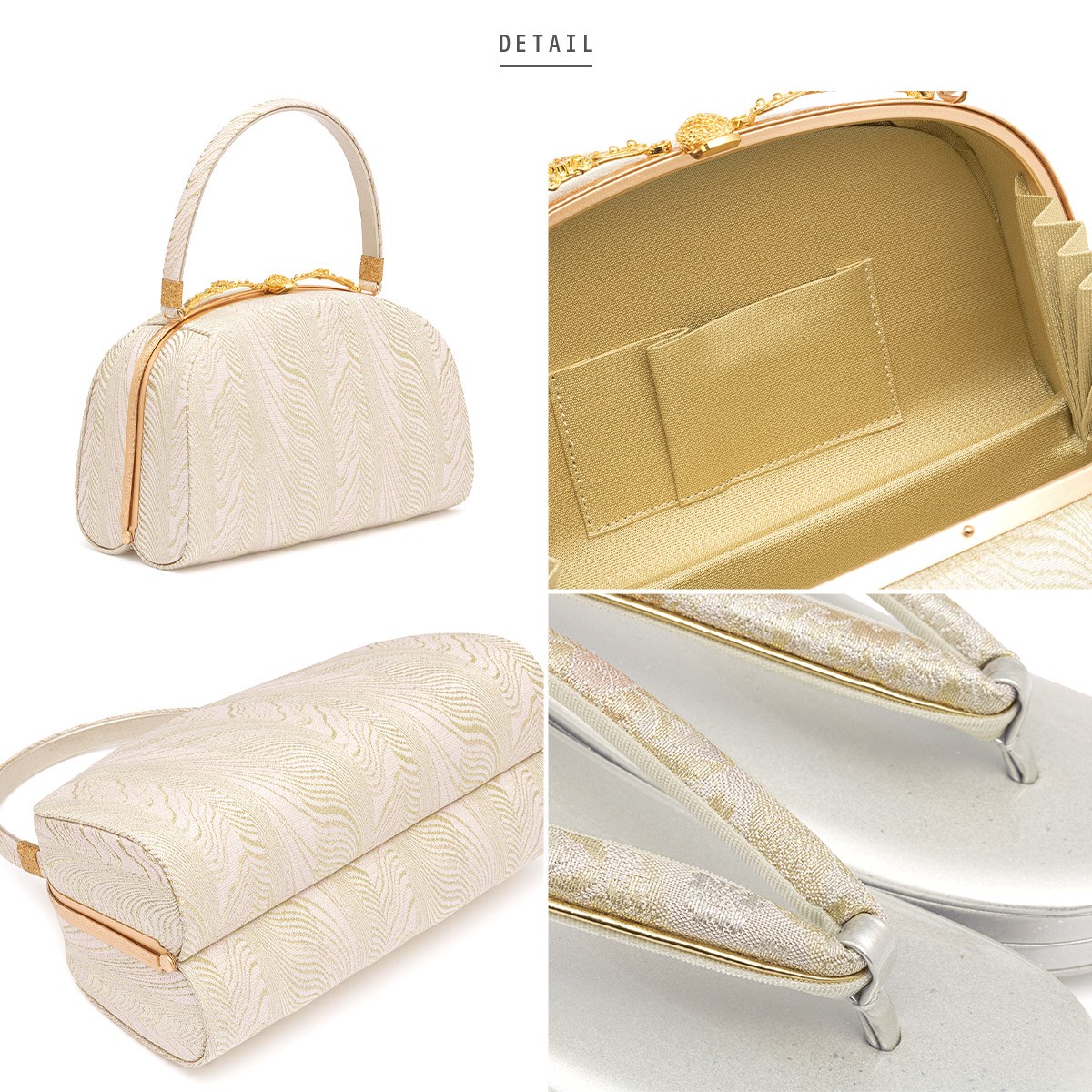 礼装　和装バッグ草履セット　ゴールド　ピンク 草履バッグセット【レンタル品】ゴールド/ピンク/オレンジ 草履