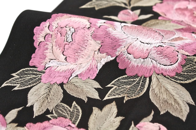 SOUBIEN（創美苑） 半襟 刺繍 振袖 半衿 成人式 大牡丹刺繍 シルドール