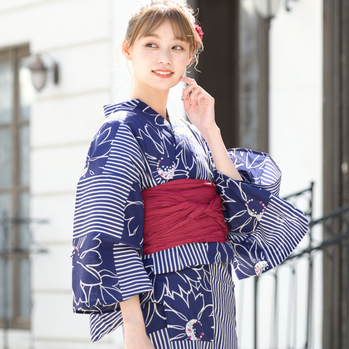 SOUBIEN（創美苑） 浴衣セット プチプラ 浴衣 3点セット レディース 帯