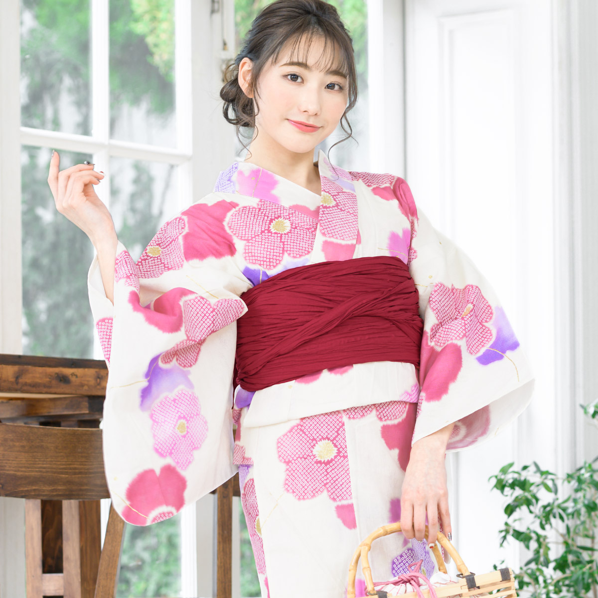 SOUBIEN（創美苑） 浴衣セット プチプラ 浴衣 3点セット レディース 帯