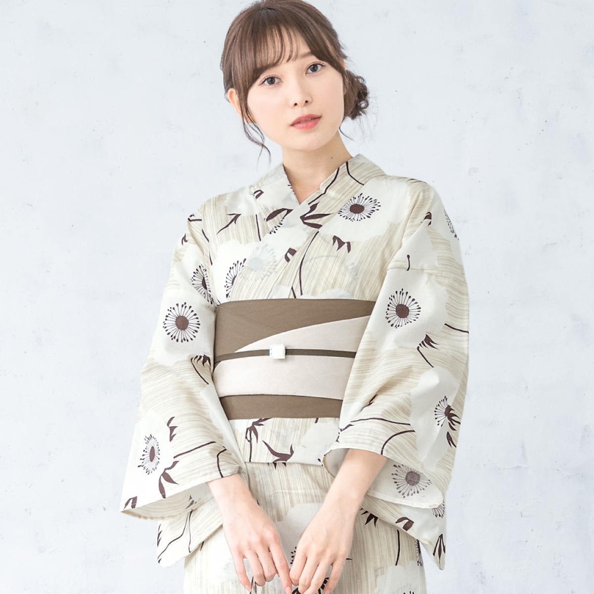 浴衣セット プチプラ 浴衣 3点セット レディース 帯 下駄 半幅帯 セット くすみカラー 花柄 古典柄 女性 大人 中学生 高校生 おしゃれ 人気 S フリー 創美苑の画像