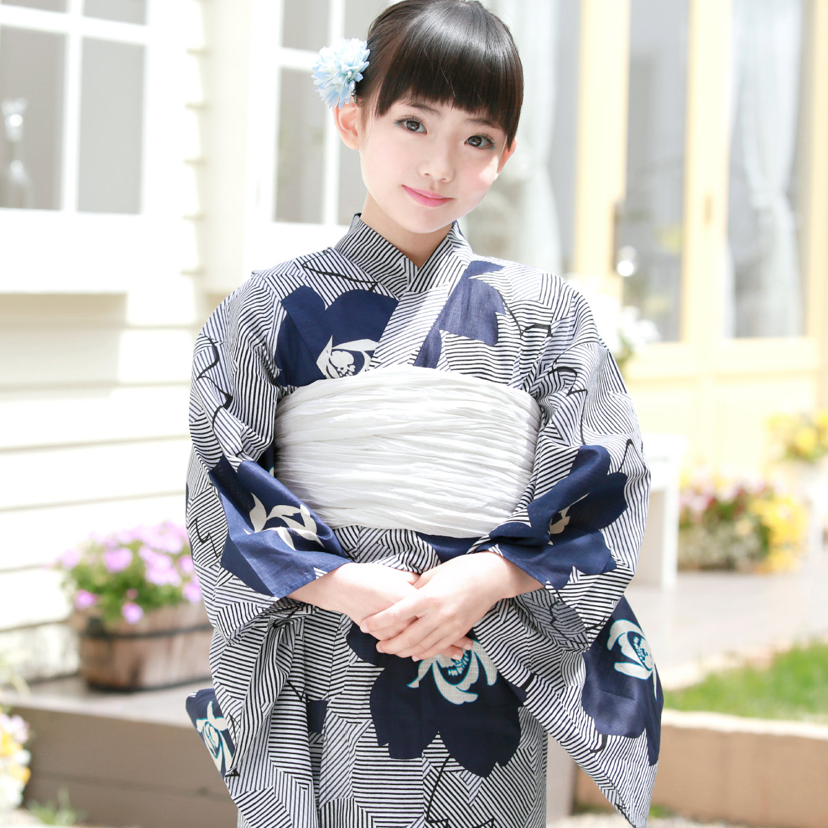 SOUBIEN（創美苑） 浴衣セット キッズ プチプラ 子供浴衣 2点セット