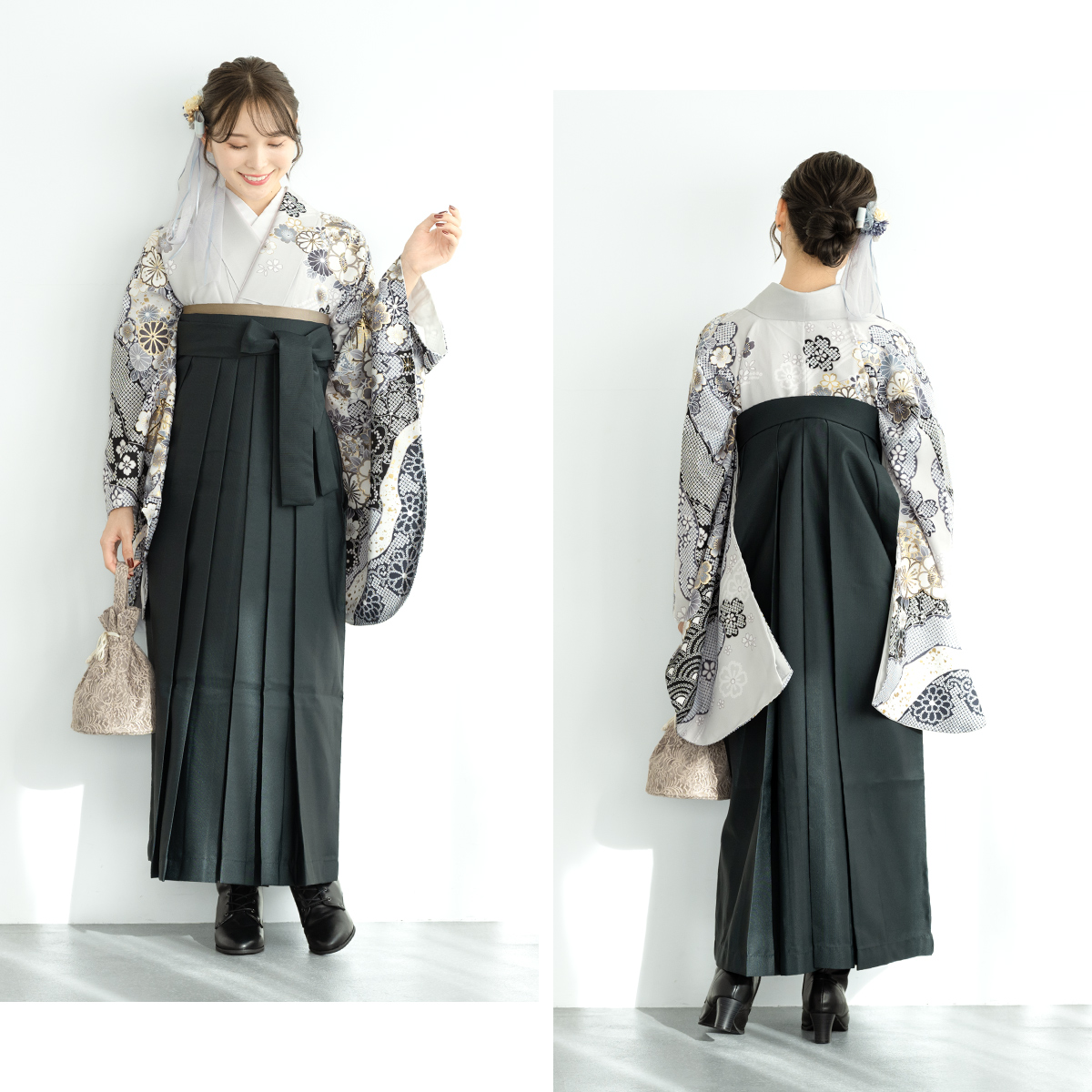 SOUBIEN（創美苑） 袴セット 卒業式 大学生 小学生 レディース グレー