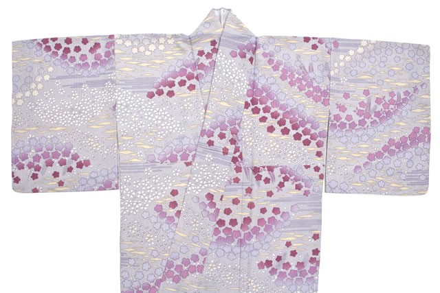 訪問着 袷 水色 黒 絵羽文様 絵羽柄 辻が花 辻ヶ花 沙羅双樹 夏椿 藤