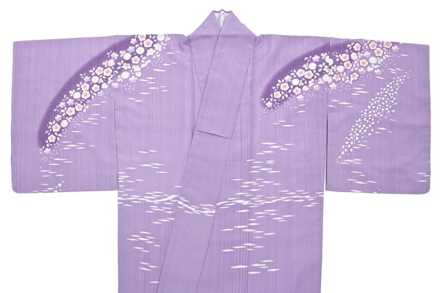 SOUBIEN 訪問着 袷 紫 桜色 絵羽文様 絵羽柄 辻が花 辻ヶ花 沙羅