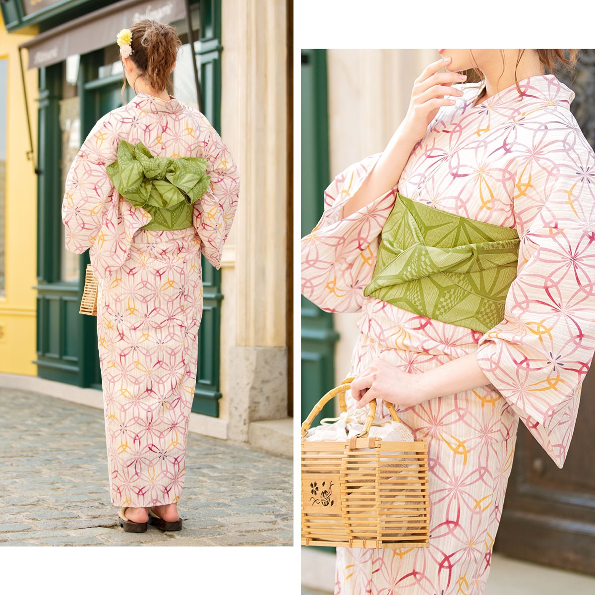 bonheur saisons（ボヌールセゾン） 浴衣セット 3点セット（浴衣/帯