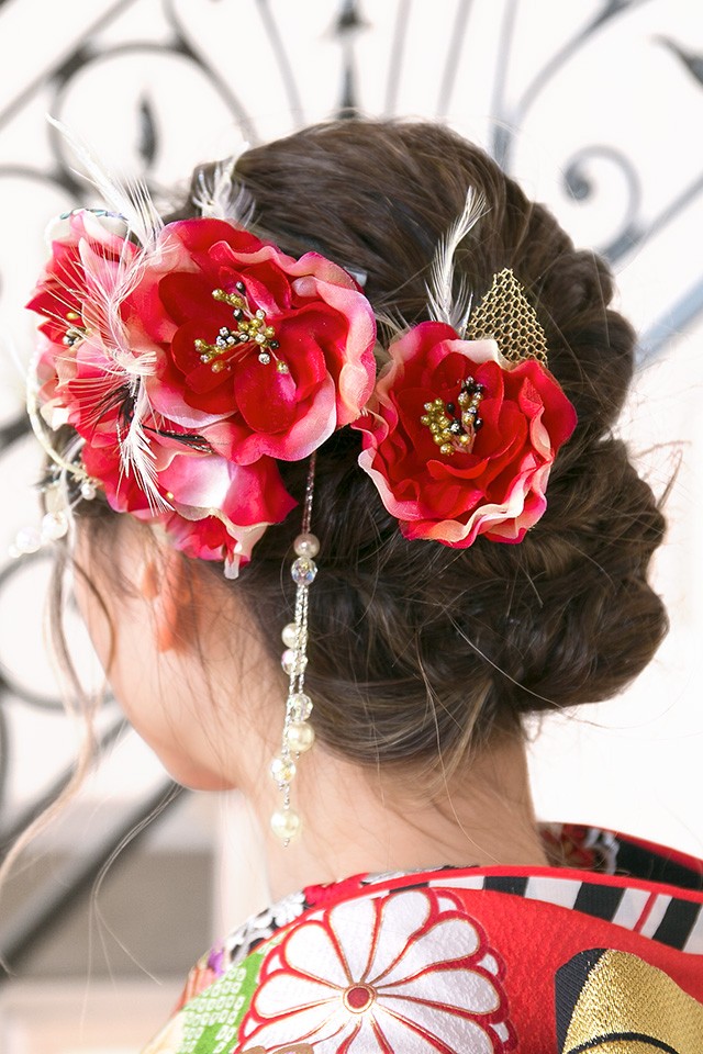 SOUBIEN（創美苑） 髪飾り 成人式 花 フラワー 振袖 卒業式 袴 赤