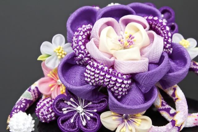 ꫛꫀꪝ✧No.1853 豪華宝石ビジュー飾り付き髪飾りセット　成人式　紫系 ꫛꫀꪝ✧No.1853 豪華宝石ビジュー飾り付き髪飾りセット 成人式 紫系