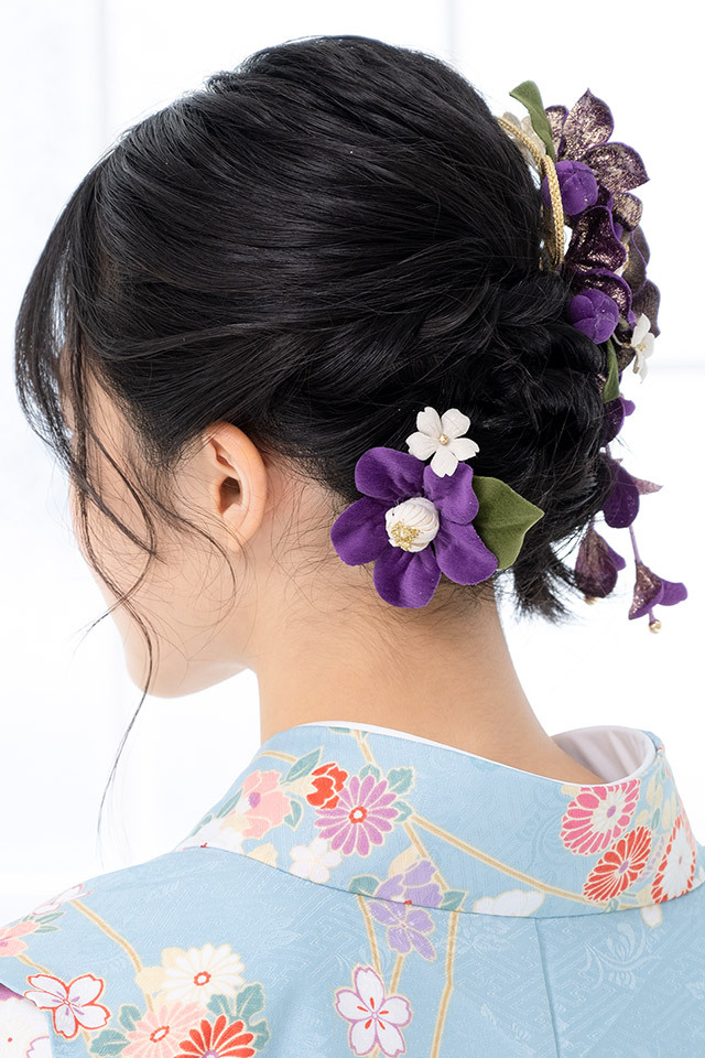 【髪飾り】紫菊154番 10点セット soubien_kaz5139tw-3203