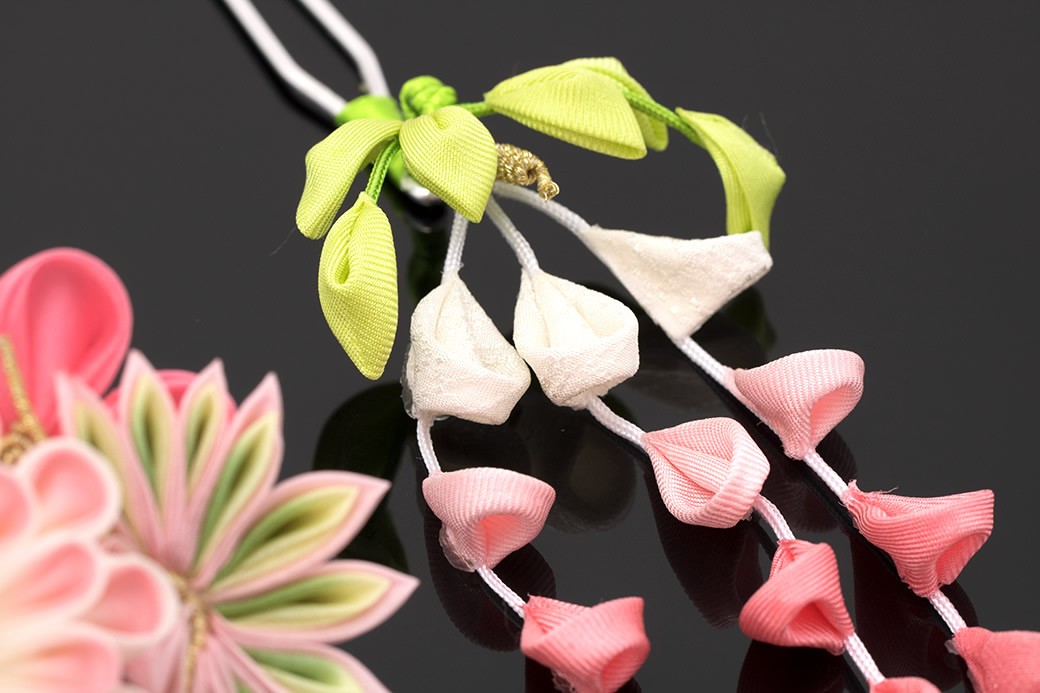 専用　紫菊花簪　藤下り　櫛平打ち簪　Uピン後挿し玉飾り　画像14鹿の子ちんころ 髪飾り 成人式 簪 かんざし セット 創美苑オリジナル カラフル