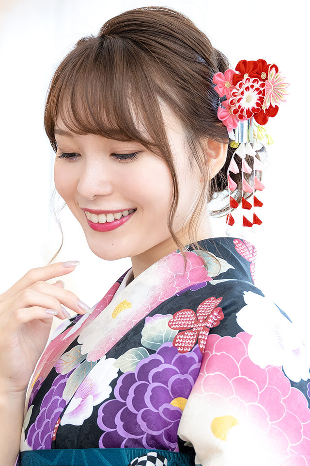 専用 紫菊花簪 藤下り 櫛平打ち簪 Uピン後挿し玉飾り 画像14