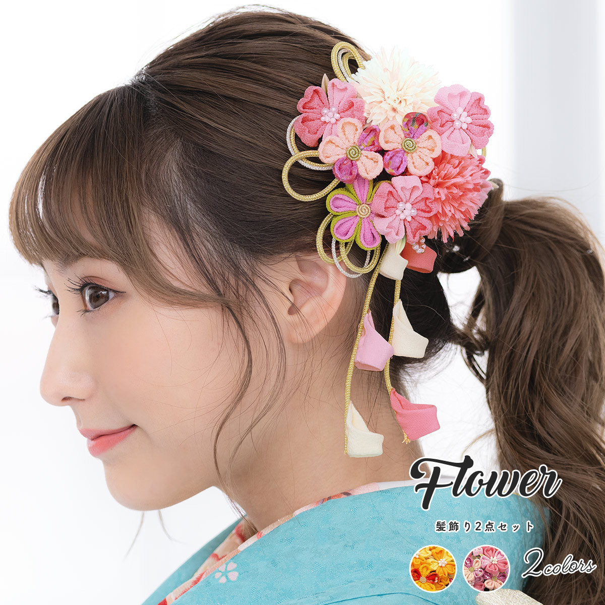 つまみ細工置き型雛飾り　桜ヘアリボン　No.631 cadbad8180b2c623b2bb51054ea9e5