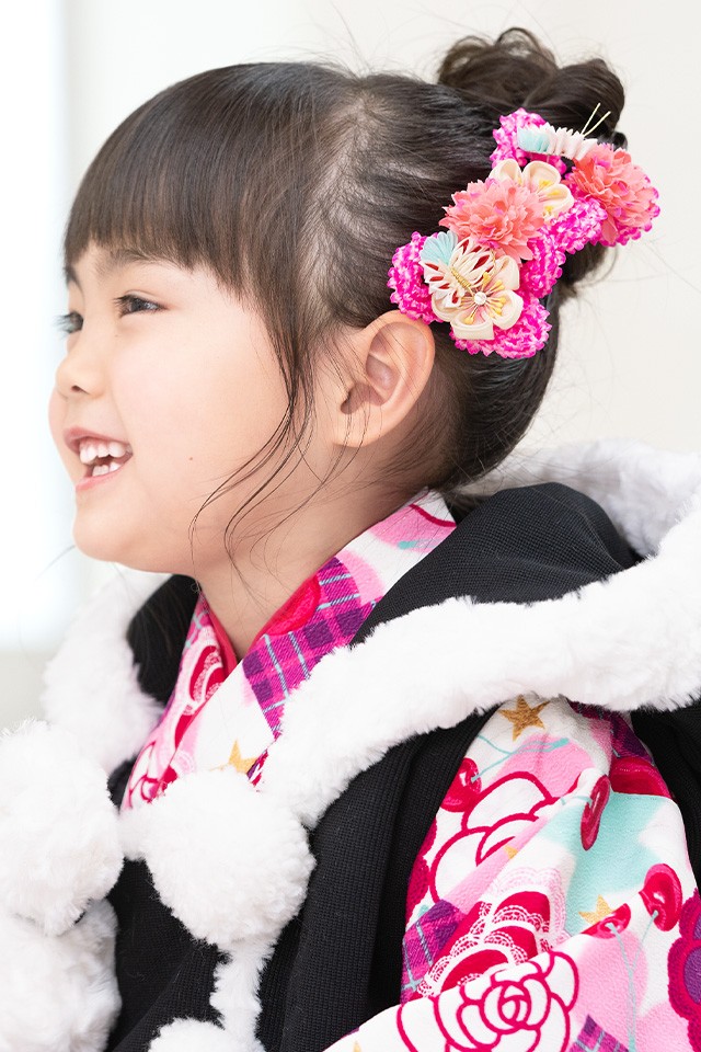 SOUBIEN（創美苑） 七五三 髪飾り 3歳 つまみ細工 2点セット ピンク