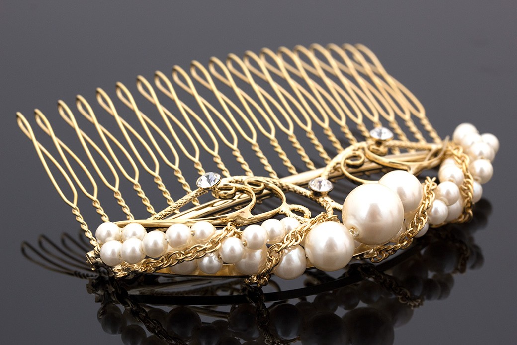 SOUBIEN（創美苑） ヘアアクセサリー 金色 ゴールド 唐草 螺旋 鎖