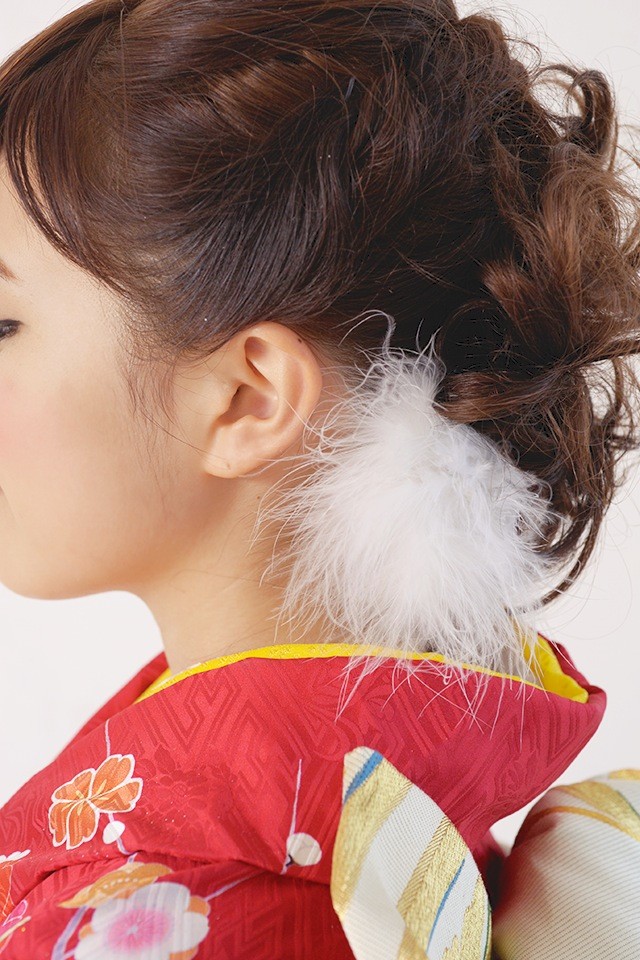 SOUBIEN（創美苑） 髪飾り 七五三髪飾り 成人式振袖髪飾り 白 ファー