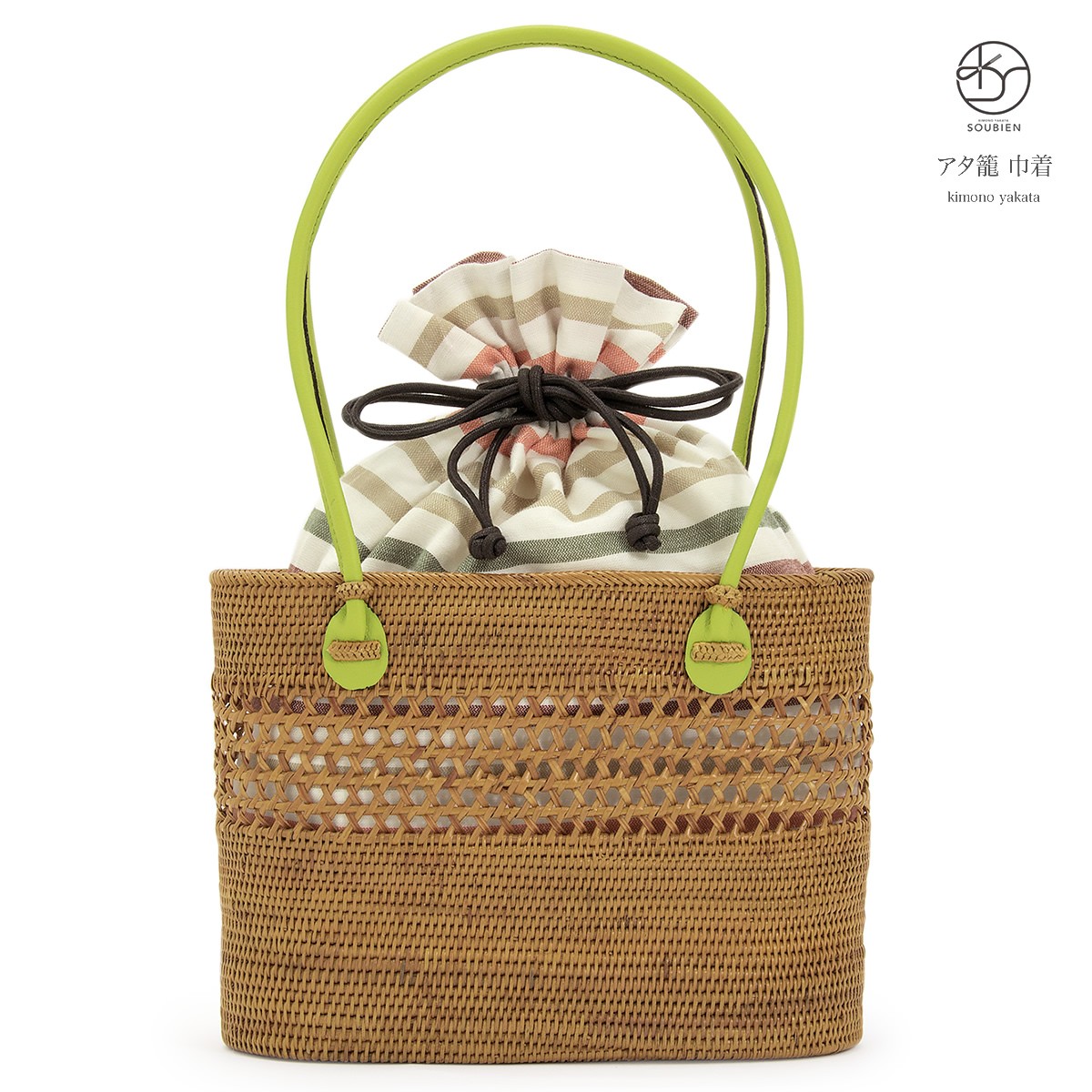 北*様 アケビかごバッグ ハンドメイド 工芸品 民藝 浴衣 着物 和雑貨 SOUBIEN（創美苑） バッグ 浴衣 かごバッグ 夏 un deux（アンドゥ） 緑