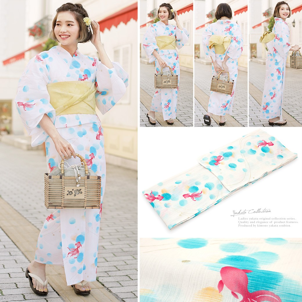 新品浴衣◇ bonheur saisons　流水金魚　黒 新品浴衣◇ bonheur saisons 流水金魚 黒 - メルカリ