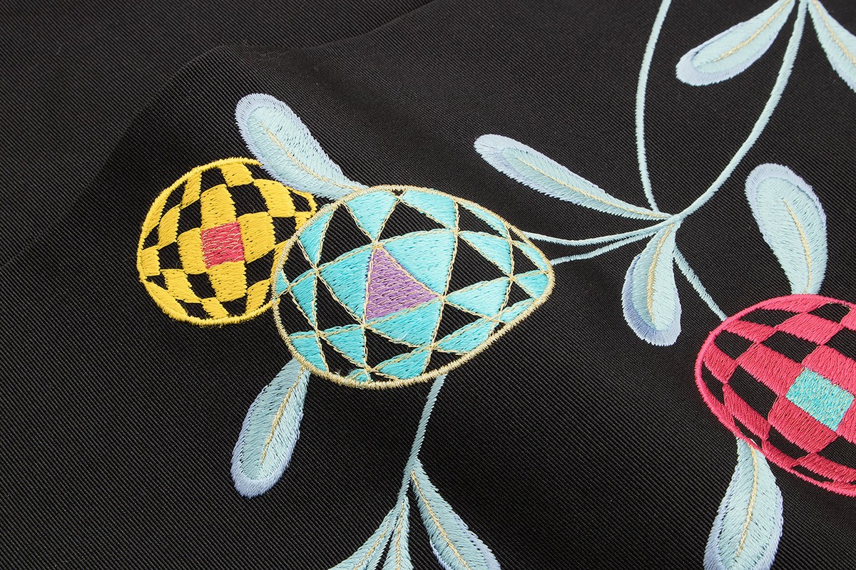 新しい到着 SOUBIEN 名古屋帯 黒 九寸名古屋帯 ブラック 花 フラワー 刺繍 着物・浴衣