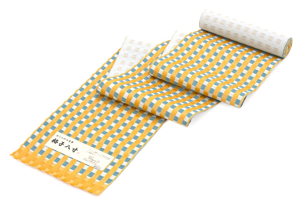 近賢織物 宝来織 流星 夏八寸名古屋帯 未使用品 全通柄 正絹 和紙糸 夏帯 近賢織物 宝来織 流星 夏八寸名古屋帯 未使用品 全通柄 正絹
