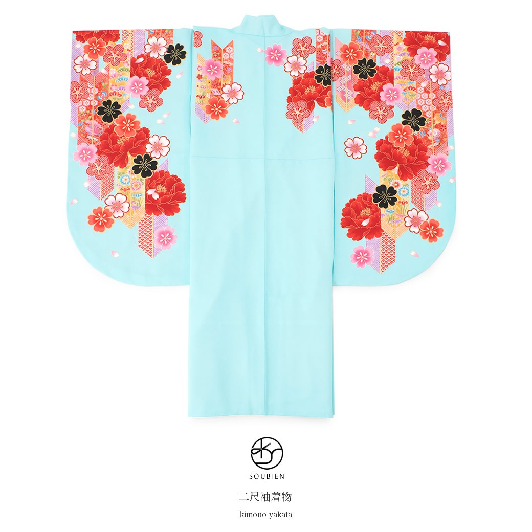 【中古品】二尺袖振袖・ブルーチラシ桜【c146】/卒業式/式典/お呼ばれ/ 楽天市場】【レンタル】 2026年 成人式 ご予約受付中□ 振袖