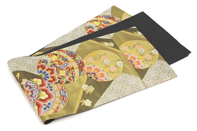 袋帯 振袖用 金 黒 鞠 吉祥文様 刺繍 仕立て上がり 河辺工芸謹製 西陣