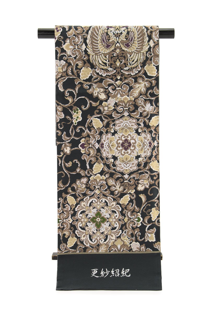 ⑥⑨⑧作家物 花唐草 鳥 更紗模様 袋帯 正絹 正絹 全通袋帯《花唐草模様》