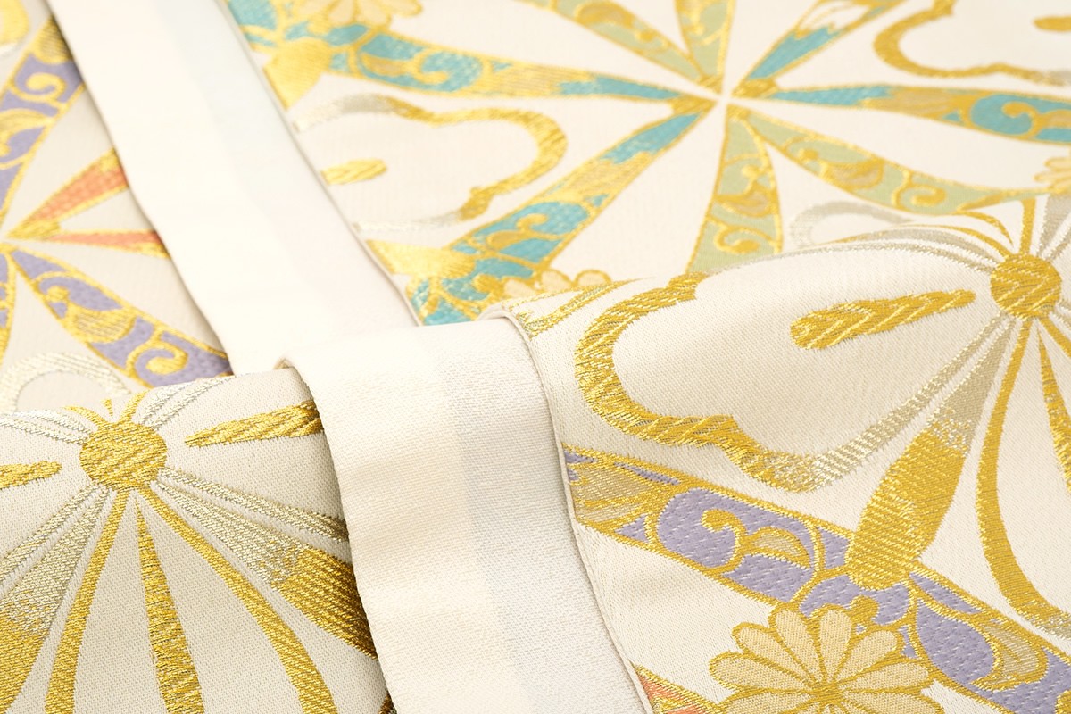 袋帯 振袖用 フォーマル 訪問着用 成人式 小杉織物謹製 ベージュ 金色