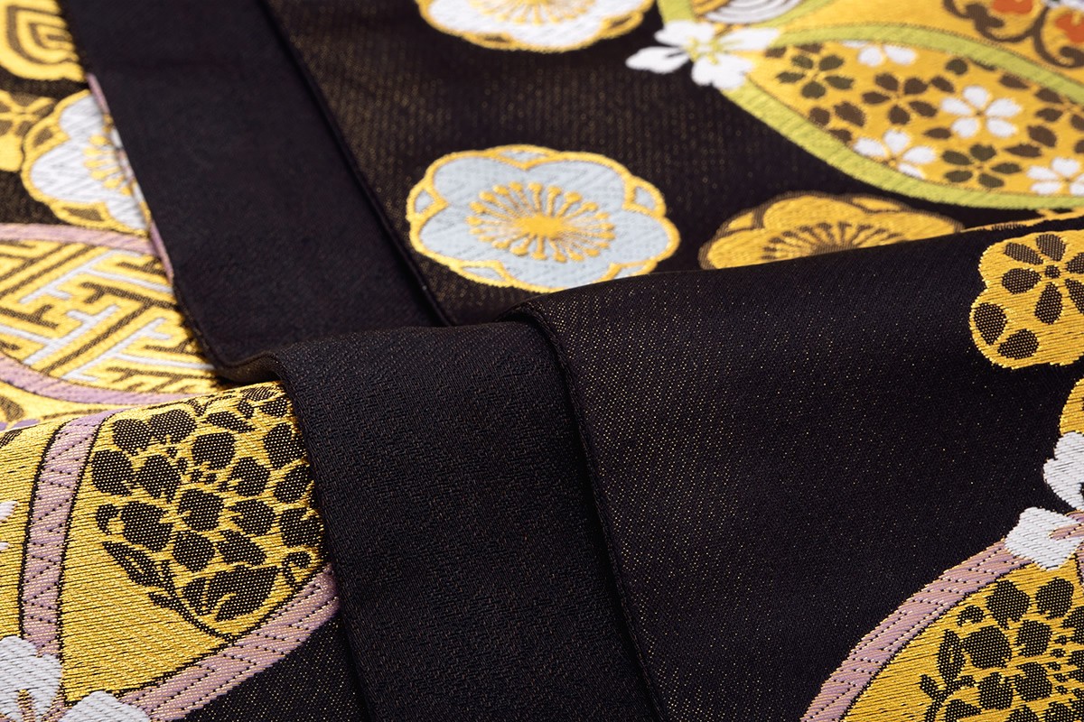 袋帯 振袖用 フォーマル 訪問着用 成人式 小杉織物謹製 ブラック 黒