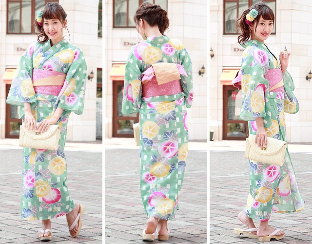 浴衣 レディース 3点セット 浴衣/半幅帯/下駄 ブランド 乃木坂46 白石
