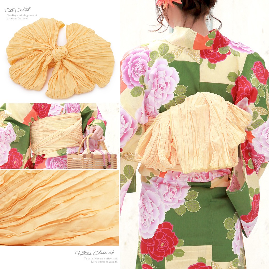 新品&中古★薔薇柄×蝶帯❀✿浴衣６点set❤* 新品&中古☆薔薇柄×蝶帯❀✿浴衣6点set❤*