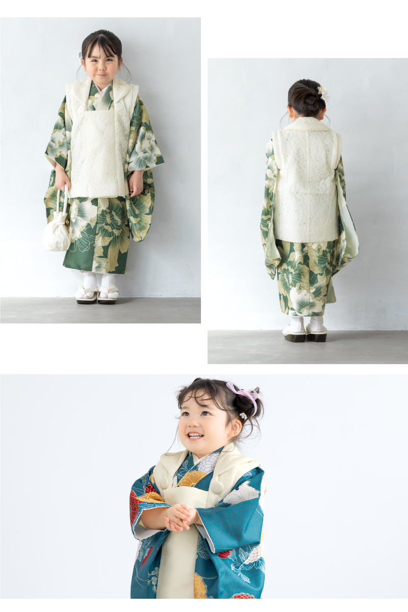 選べる】七五三 レンタル 3歳 女の子 フルセット 着物セット 被布