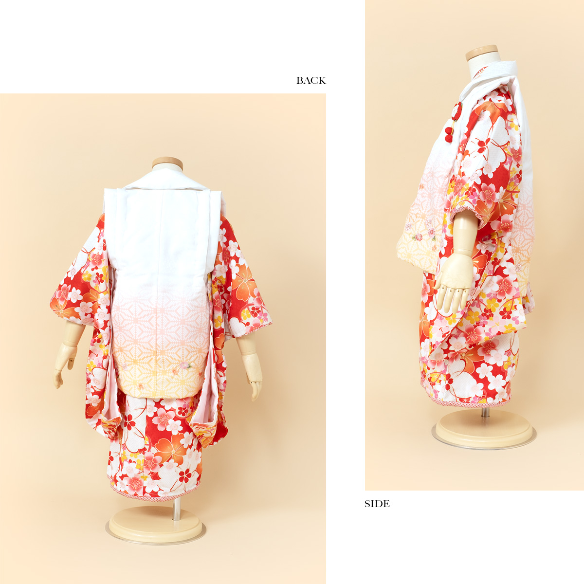 SOUBIEN（創美苑） レンタル 七五三 女の子 3歳 着物 被布 フルセット