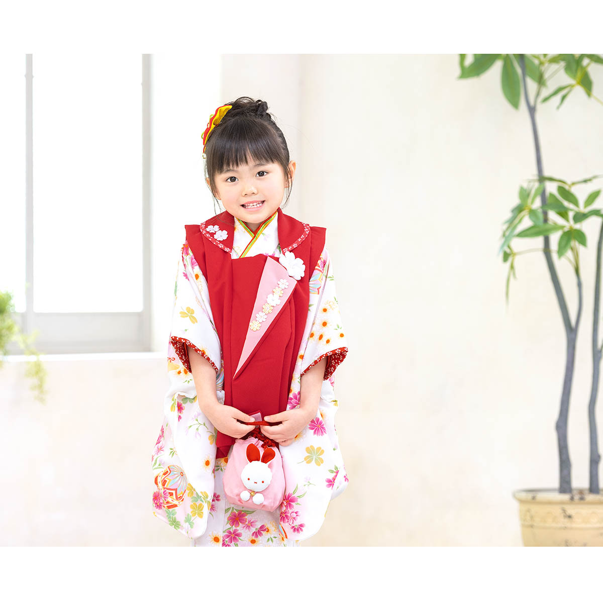 SOUBIEN（創美苑） レンタル 七五三 女の子 3歳 着物 被布 フルセット