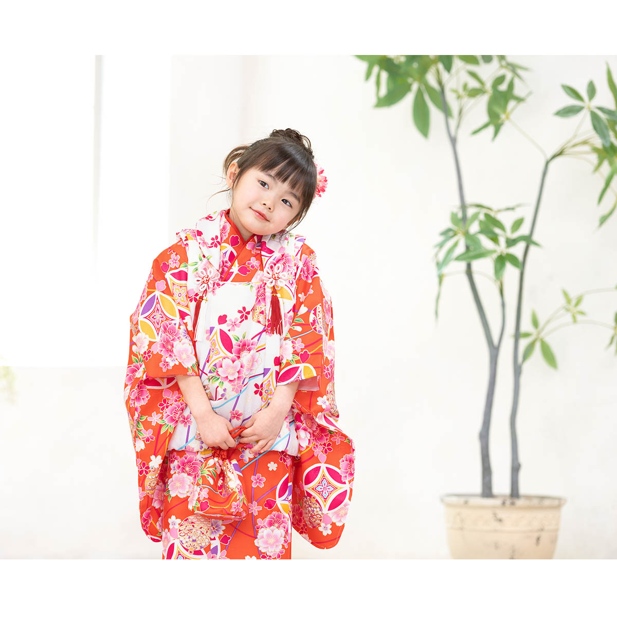 SOUBIEN（創美苑） レンタル 七五三 女の子 3歳 着物 被布 フルセット