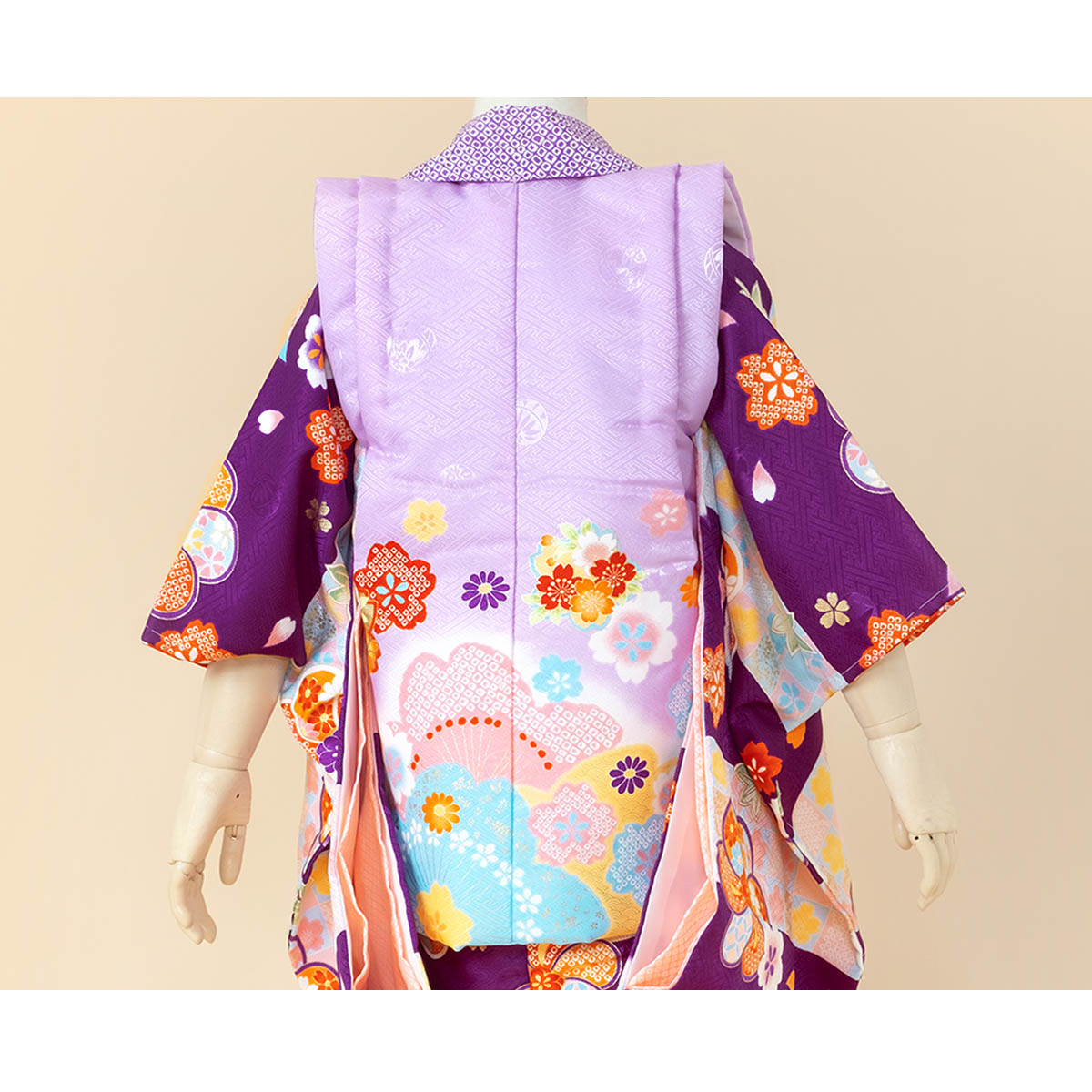 七五三 着物 レンタル 3歳 女の子 フルセット 被布 セット 紫 パープル 