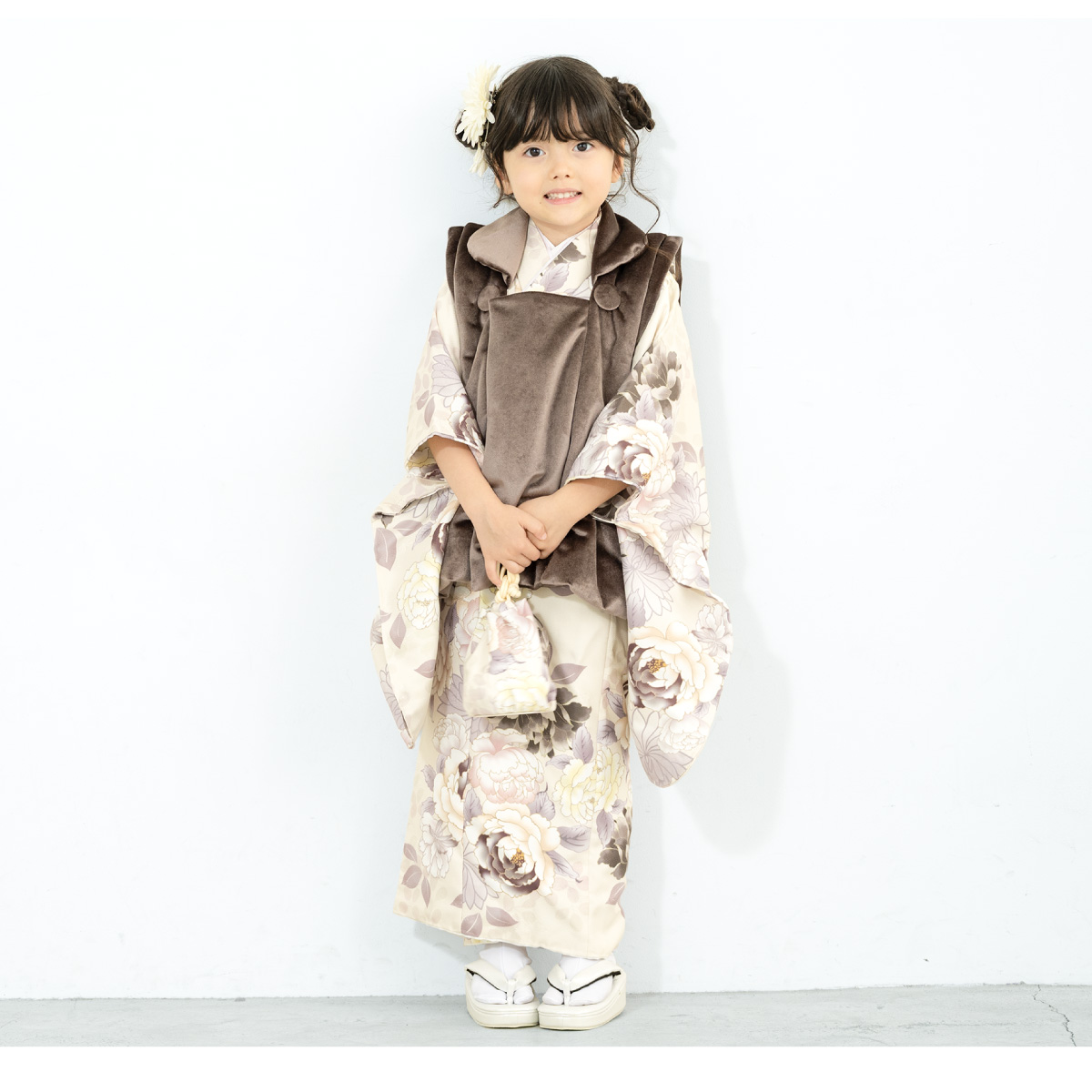 SOUBIEN 七五三 着物 3歳 レンタル 女の子 被布 フルセット