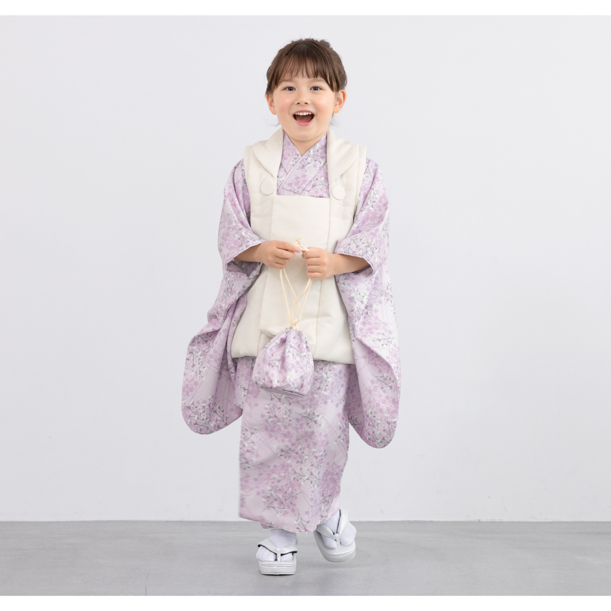 SOUBIEN 七五三 着物 3歳 レトロ レンタル 女の子 被布 フル
