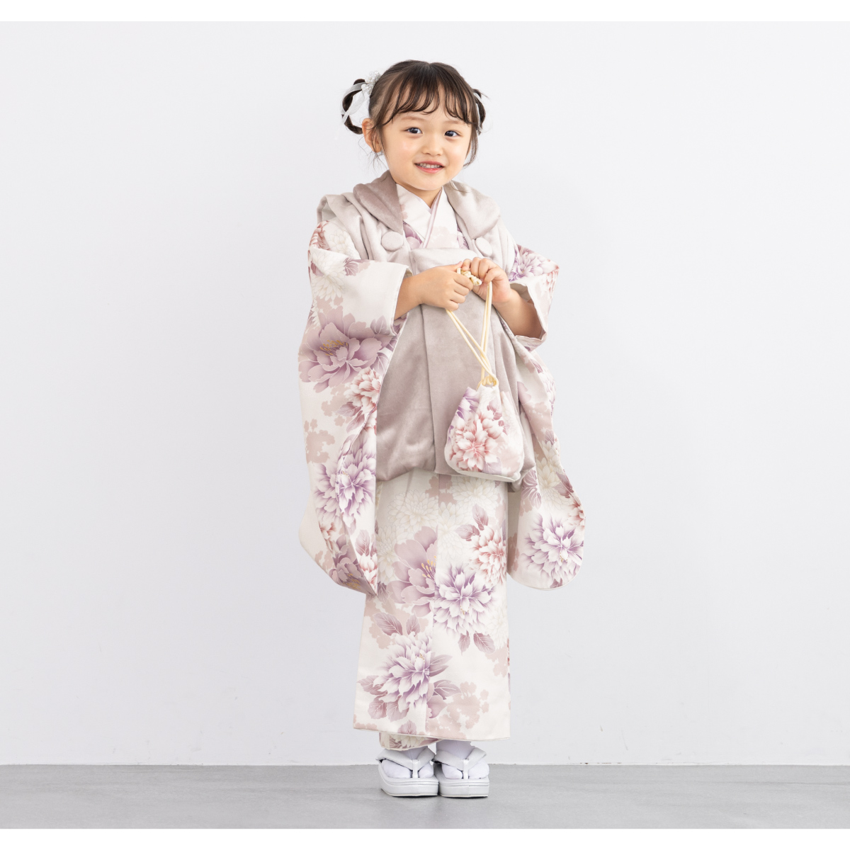 SOUBIEN（創美苑） レンタル 七五三 女の子 3歳 着物 被布 フルセット